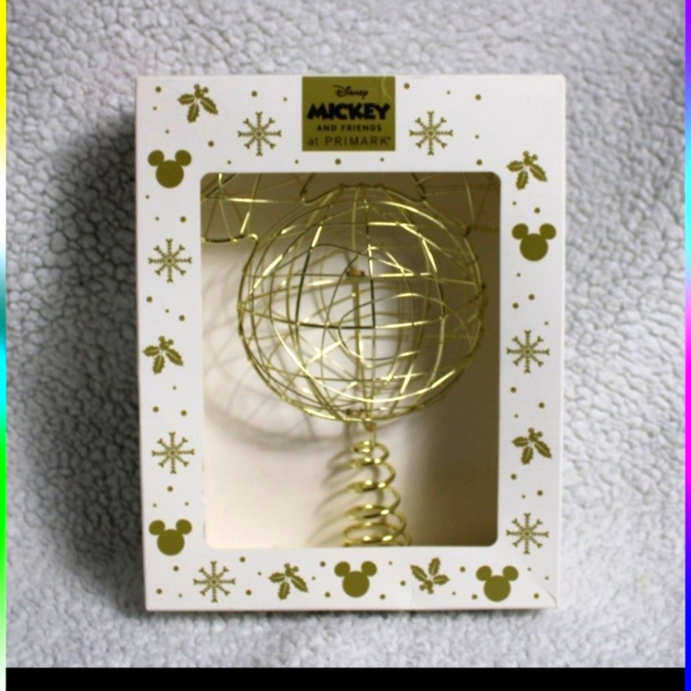 New Mickey Mouse Gold Ears Christmas Tree Topper
